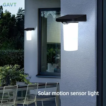 Светодиодные солнечные фонари, наружный датчик движения IP65, солнечный садовый светильник, наружный настенный светильник для забора, наружный солнечный светильник, наружное освещение