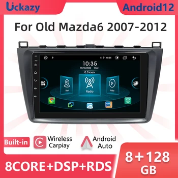 Uckazy Android12 Автомобильный Стерео Мультимедийный Плеер Для Mazda 6 2007 2008-2012 Головное Устройство GPS 4G Навигация Авторадио Беспроводной Carplay