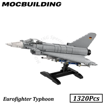 EF 2000 Eurofighter Typhoon Модель Боевого Самолета-Истребителя с Выставочной Стойкой MOC Строительные Блоки Кирпичный Подарок Рождественский Подарок