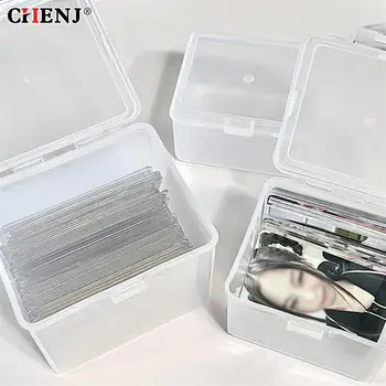 Коробка для хранения фотокарточек, Прозрачные наклейки, держатель для карточек Korea Idol, настольный органайзер для хранения, Коробка для классификации, Школьные канцелярские принадлежности