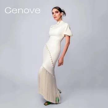 Выпускное платье Cenove с высоким круглым вырезом и короткими рукавами длиной до щиколоток, Вечернее Летнее Элегантное вечернее платье для женщин 2023