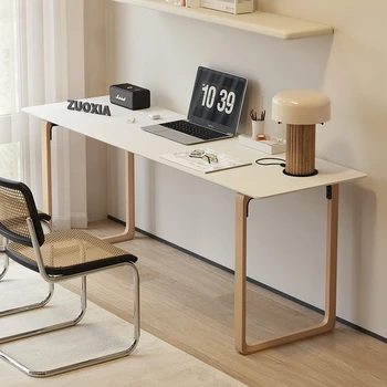 Официальный Двойной письменный стол Aoliviya из массива дерева, современный длинный компьютерный стол в скандинавском стиле, домашний стол для учебы, Дизайнерский Простой письменный стол