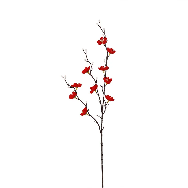 1 шт. Имитация цветка сливы своими руками Цветочная композиция Шелковый искусственный цветок Ветка сливы Украшение дома Изображение 0
