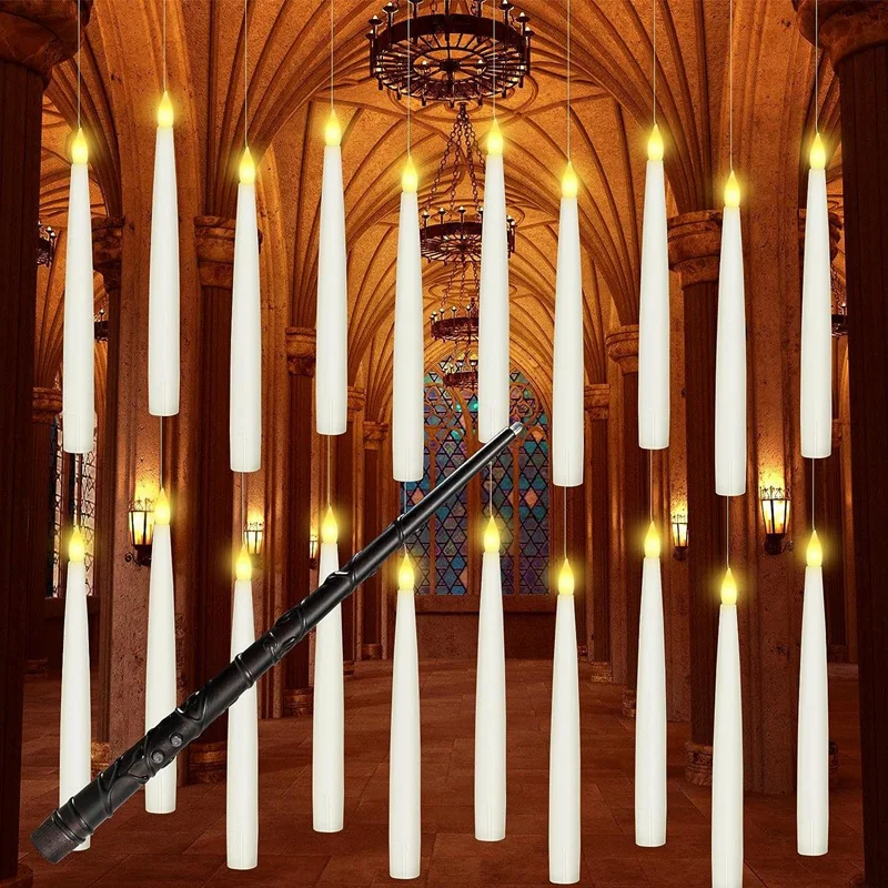 20 шт. Набор светодиодных подвесных электрических свечей с волшебной палочкой для украшения Рождества и Хэллоуина Изображение 0