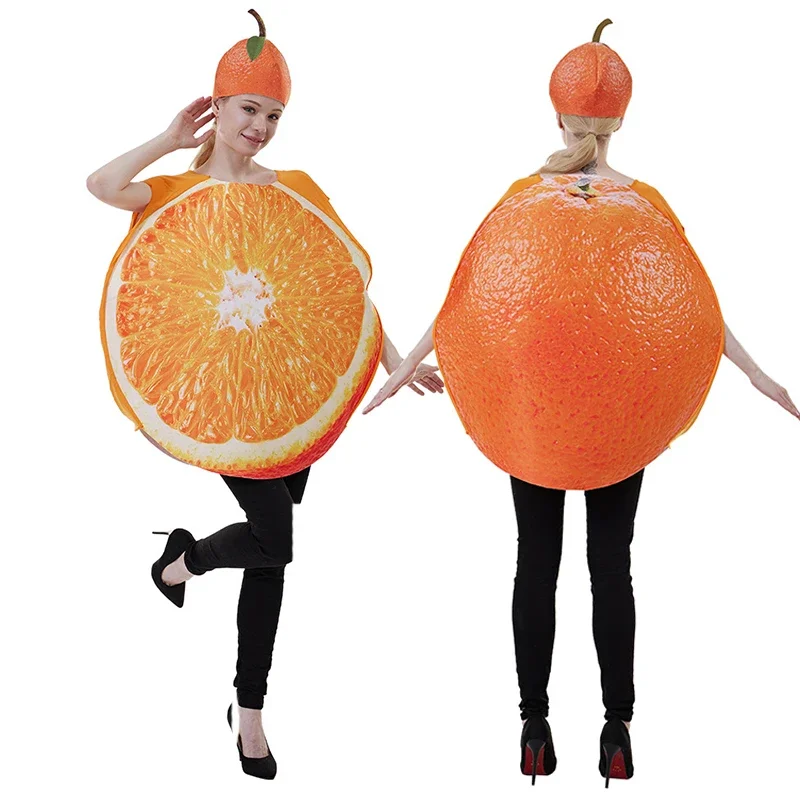 2024 Мужской женский оранжевый костюм для взрослых на Хэллоуин Пурим Изображение 0