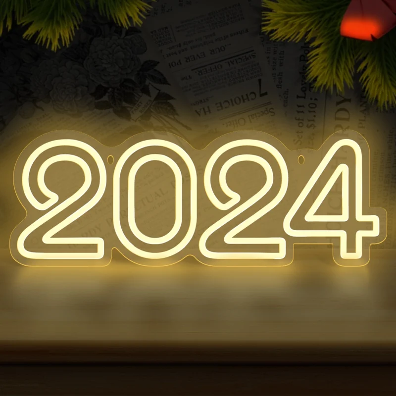 2024 Светодиодная Неоновая вывеска на заказ, Акриловая Неоновая вывеска, светодиодный светильник для домашнего бара, клубной вечеринки, Новогоднего настенного художественного декора, ночные светильники с питанием от USB Изображение 0