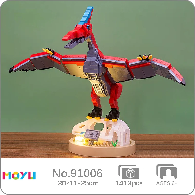 Moyu 91006 Юрский Период Динозавр Птерозавр Fly Monster Animal DIY Мини Алмазные Блоки Кирпичи Строительная Игрушка Для Детей Без Коробки Изображение 0