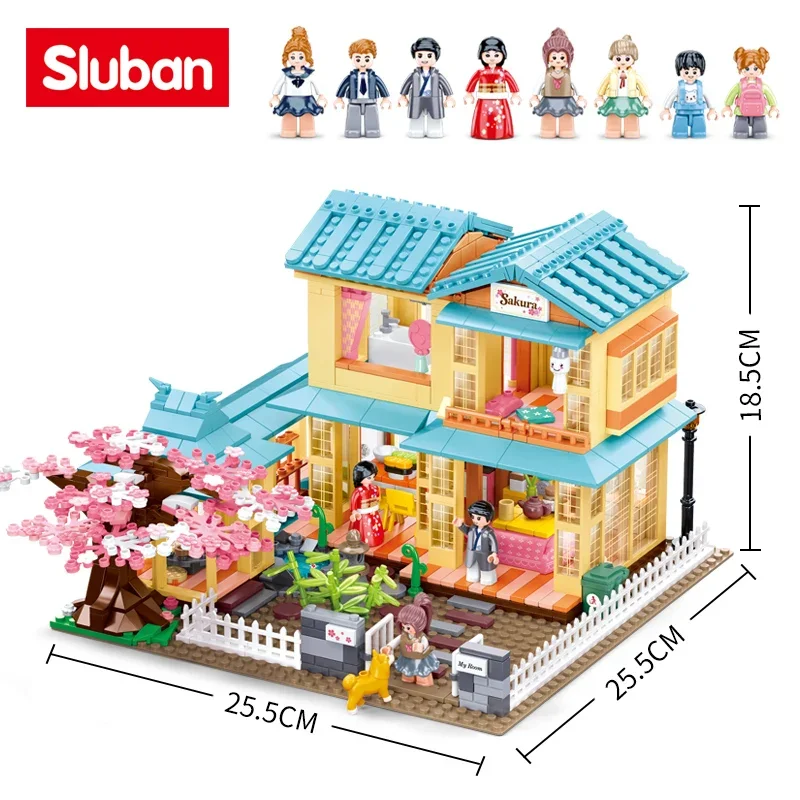 Sakura Dreaming Holiday Villa House Apartment Casa Castle Строительные блоки, кирпичи, строительные игрушки для девочек и детей Изображение 0