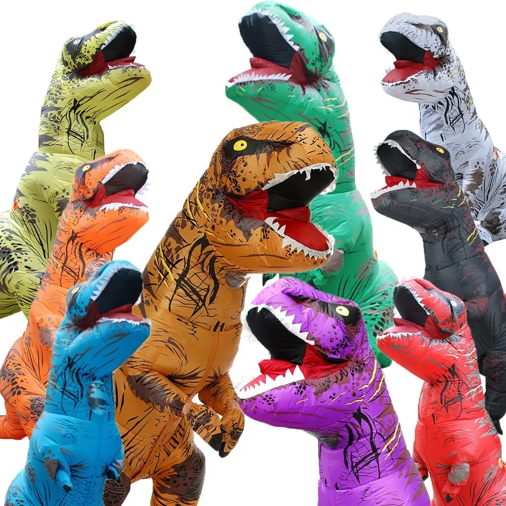Аниме Хэллоуин T Rex Надувной динозавр Мультяшная вечеринка, детские костюмы для косплея, маскарадный костюм динозавра, Карнива для мужчин Изображение 0