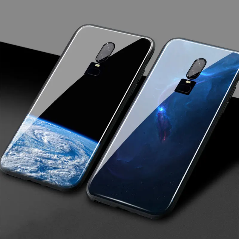 Атмосфера космической станции, закаленное стекло, мягкий силиконовый чехол для мобильного телефона, чехол-накладка для OnePlus 6 6T 7 7T Pro Изображение 0