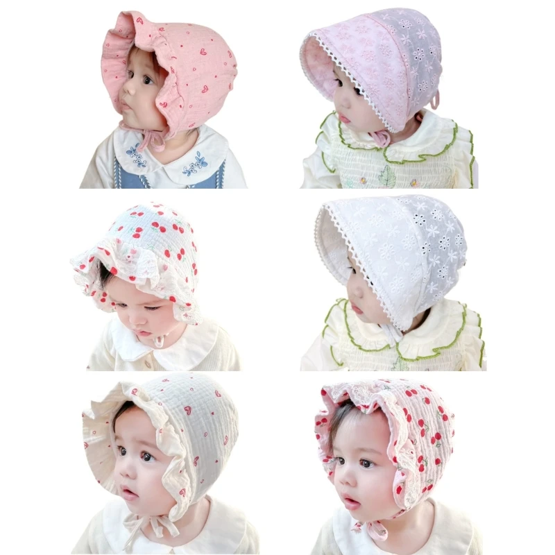 Детская Кружевная Шляпка-Капот Exquisits & Sun Hat для Новорожденных Модная и Дышащая Шляпка для Новорожденных Девочек в Подарок Изображение 0