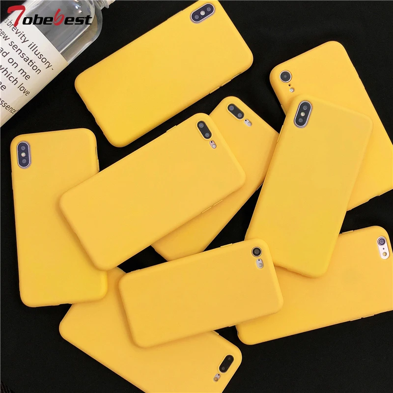Желтый Матовый Чехол Для Телефона Samsung Galaxy A7 A9 A6 A8 Plus A5 2017 2018 A750 Силиконовый Чехол Сплошной Цвет Мягкий Чехол из ТПУ Изображение 0