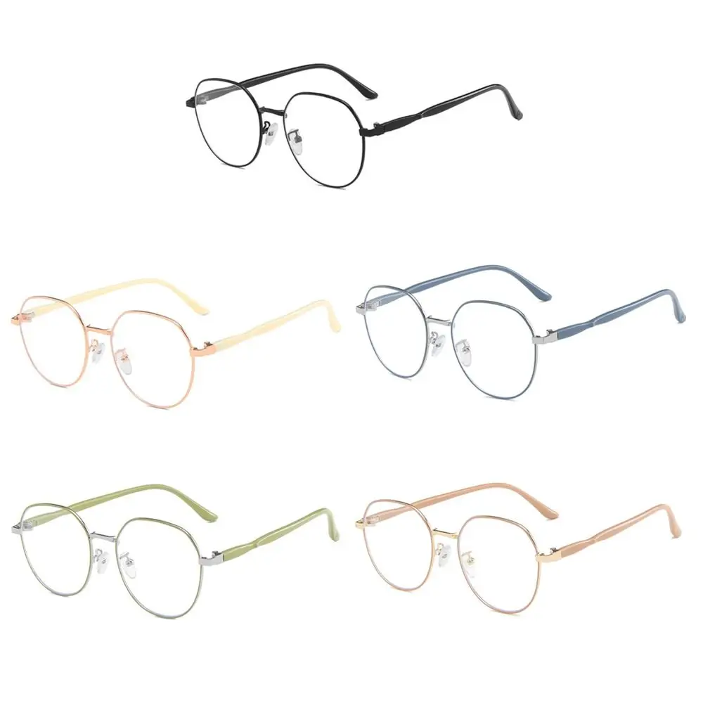 Женские очки в металлической круглой оправе с защитой от синего излучения, модные прозрачные очки, Мужская оправа для оптических очков Изображение 0