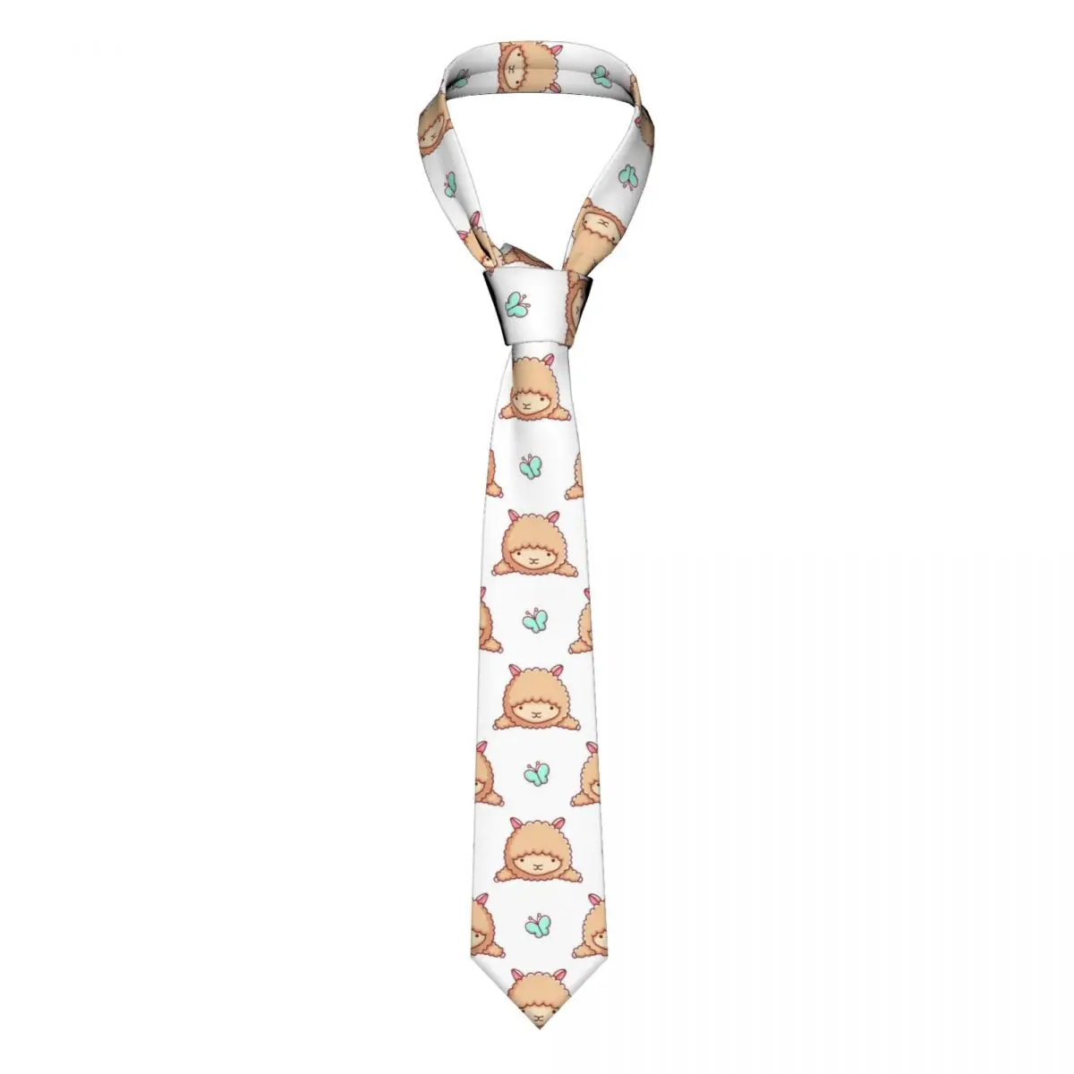 Классический мужской галстук, шелковые мужские галстуки для свадьбы, деловой галстук для взрослых, повседневный милый галстук-лама Изображение 0