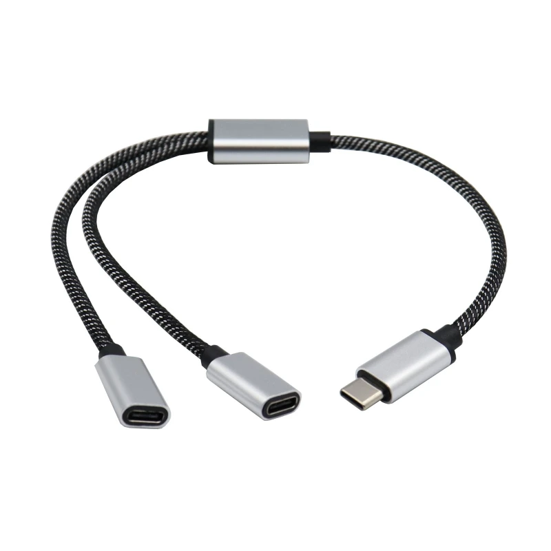 Компактный кабель-разветвитель USB C от мужчины до двойной USB C от женщины со скоростью передачи данных 480 Мбит/с Изображение 0