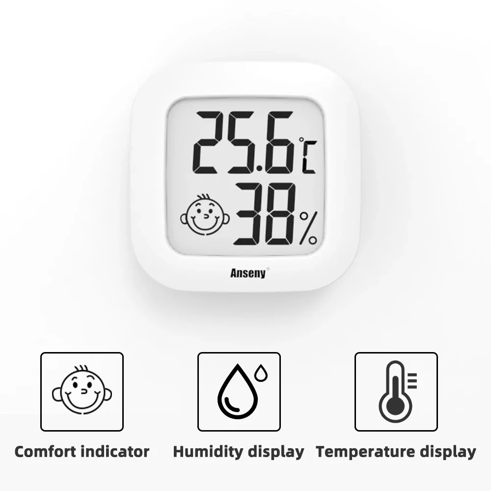 Мини ЖК цифровой термометр гигрометр Электронный измеритель температуры и влажности в помещении Датчик метеостанция для дома Изображение 0