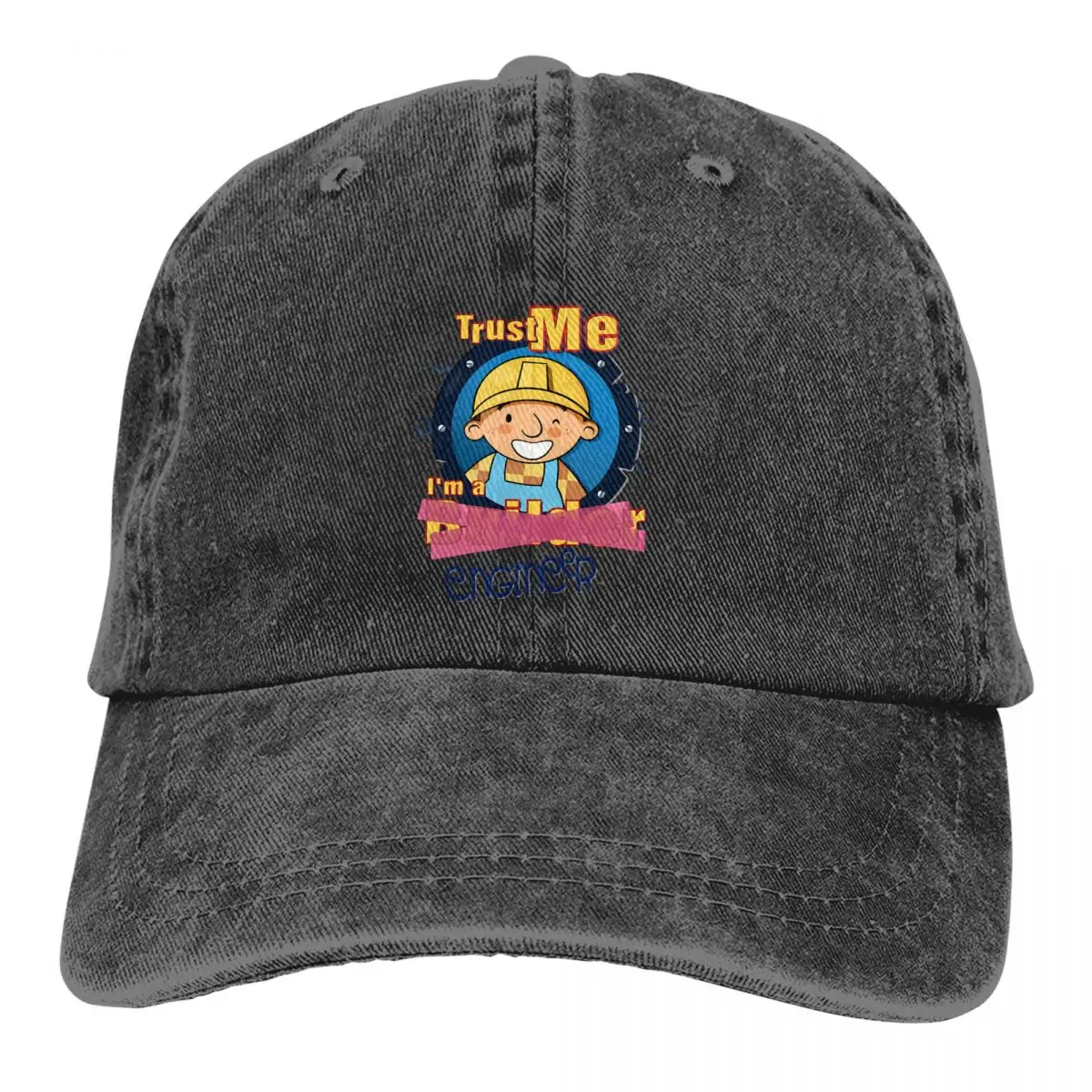 Многоцветная шляпа, женская кепка, инженерный мультфильм Боб Строитель, Боб, поверь мне, я инженер, Классические Персонализированные шляпы с козырьком. Изображение 0