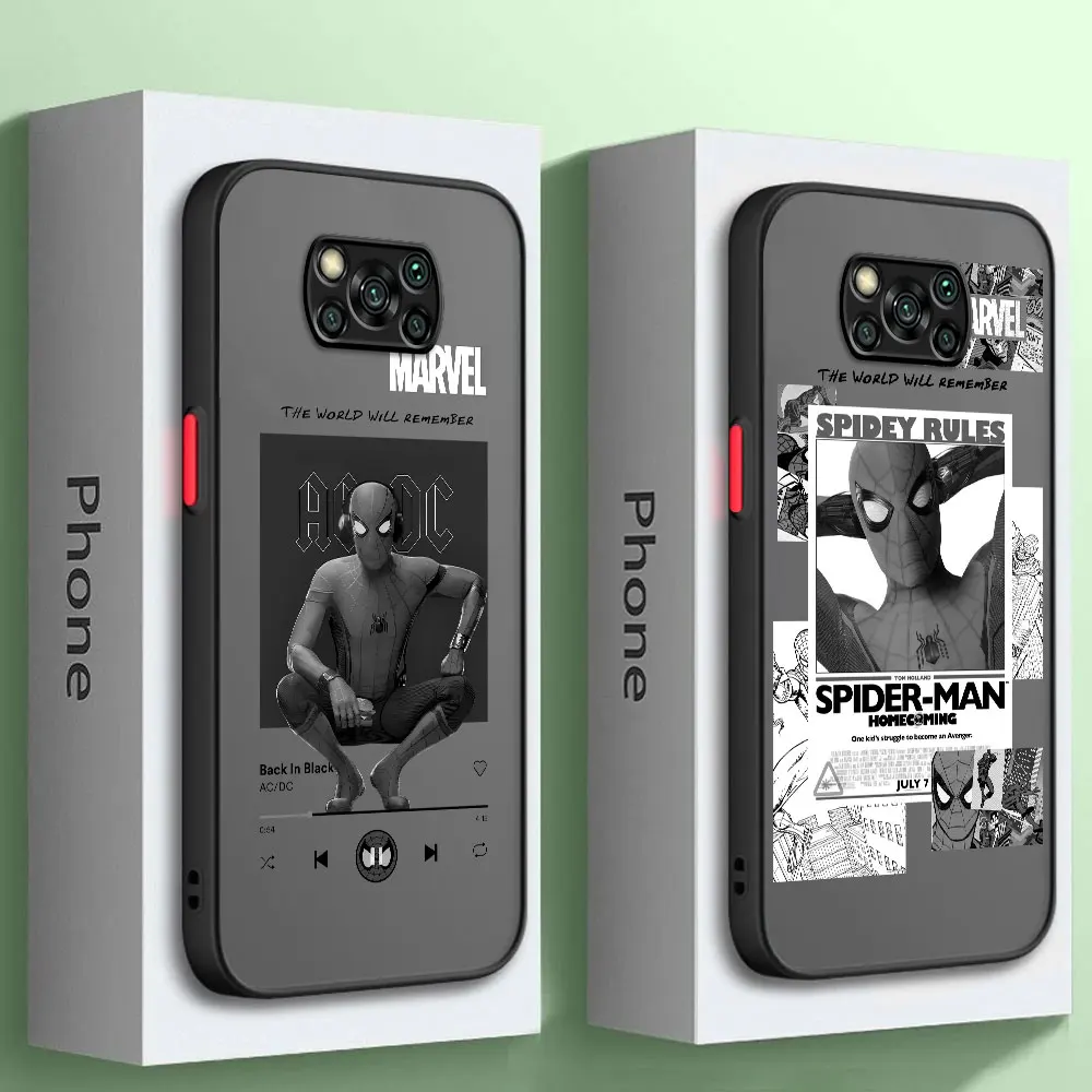 Модный Тренд Marvel С Пауками Чехол Для Телефона Xiaomi Poco X5Pro M5 X3 NFC C40 X3 X4 GT 13 Pro 12T 10T Противоударные Матовые Мягкие Чехлы Изображение 0