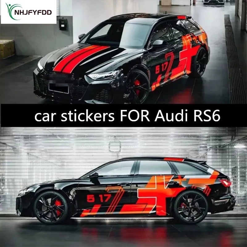 Новые автомобильные наклейки для Audi RS6 RS4 RS5 RS7 внешний вид кузова индивидуальное оформление модные наклейки для спортивных автомобилей, аксессуары для пленки Изображение 0