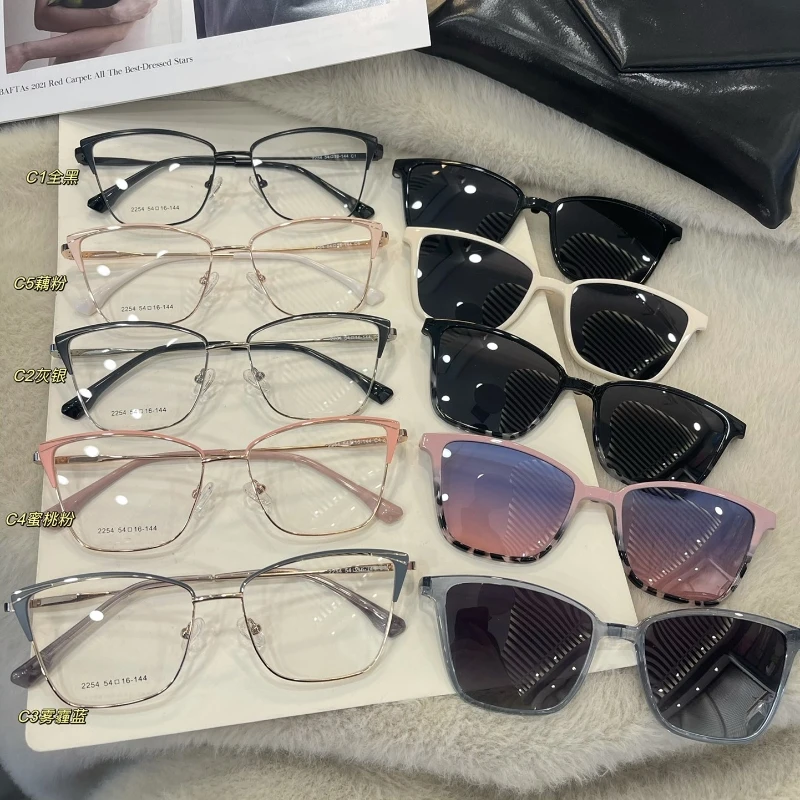 Поляризованные солнцезащитные очки Для мужчин и женщин с магнитной клипсой на очках TR90 Оптические оправы для очков по рецепту, магнитные очки Изображение 0