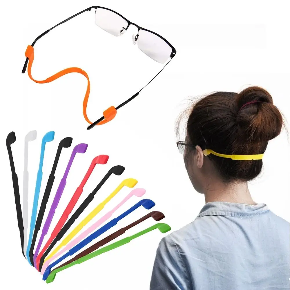 Противоскользящие очки, веревка, Аксессуары для очков, Эластичный силиконовый ремешок для очков, 10 цветов, ремешок для спортивных очков Унисекс Изображение 0