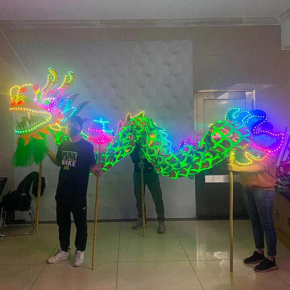 Светодиодный китайский традиционный светящийся танцевальный костюм дракона фестивальное представление светодиодный китайский танцевальный спектакль dragon dance Изображение 0