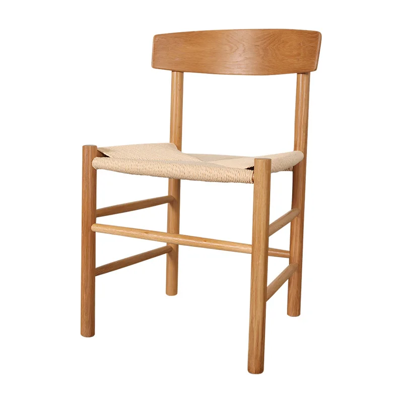 Скандинавский простой скользящий деревянный веревочный стул из крафт-бумаги, стул для отдыха в помещении, Обеденные стулья, дизайнерский стул, Современная мебель для стульев Изображение 0