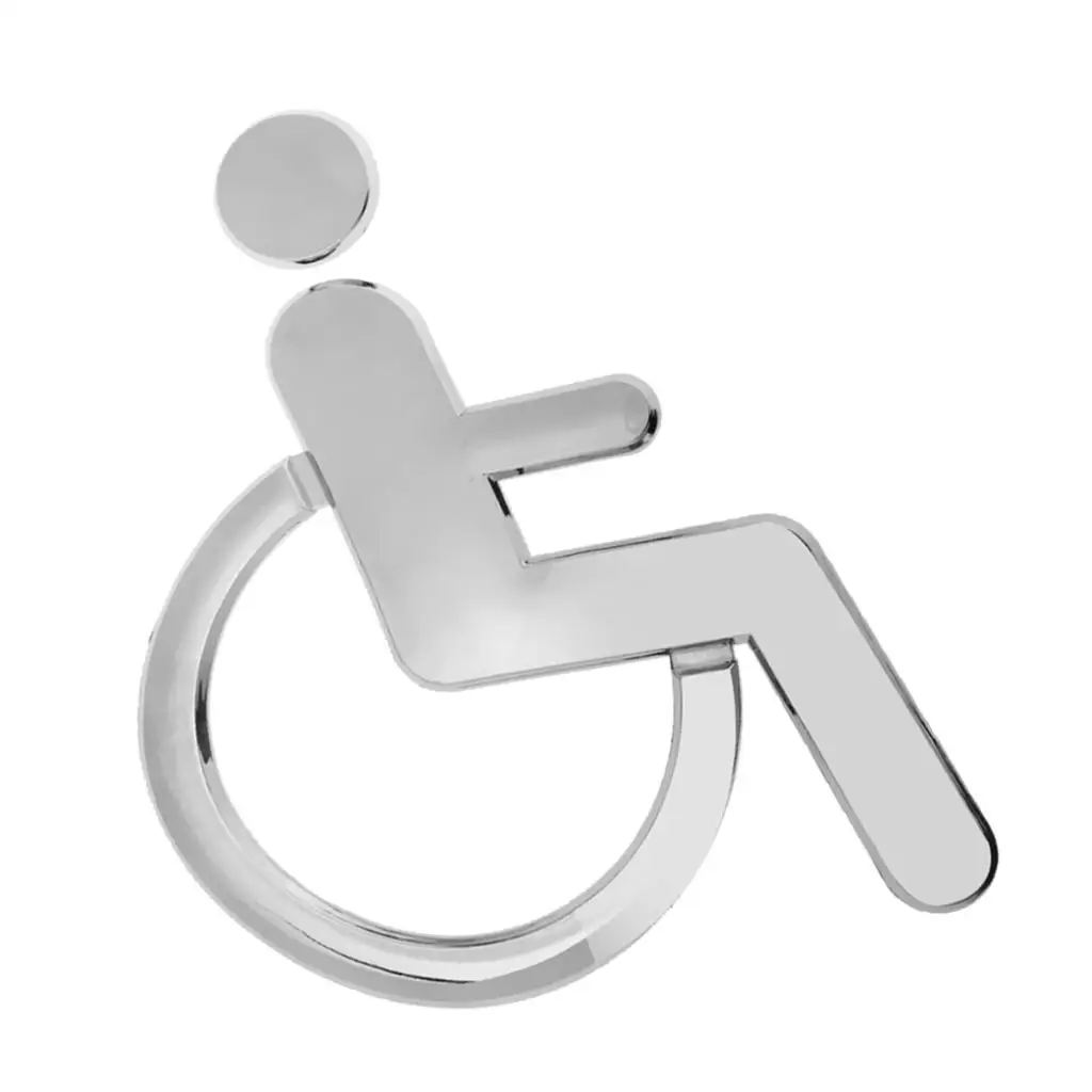 Табличка с надписью для инвалидов на инвалидных колясках из самоклеящегося АБС-пластика на стене Изображение 0