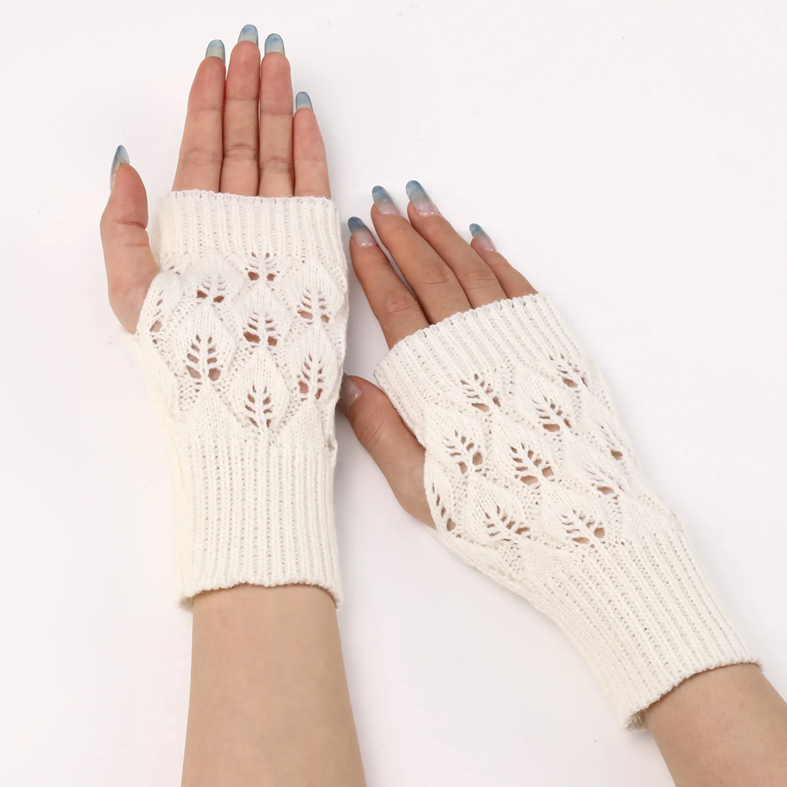 Термальные перчатки, Женские Белые Теплые Перчатки, Эластичные Перчатки, Теплые Ветрозащитные Термальные перчатки для улицы, Элегантные Женские перчатки для рук Изображение 0