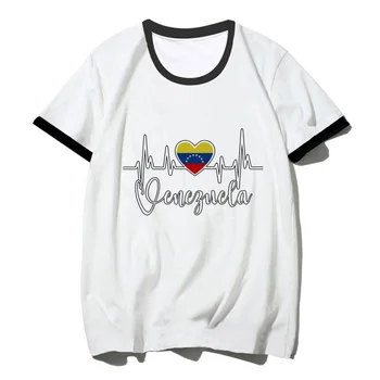 Венесуэла Футболка женская забавная футболка с изображением девушки забавная японская одежда