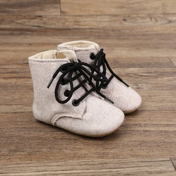 Зимние Зимние ботинки, пинетки для новорожденных девочек, теплая плюшевая обувь, детские нескользящие первые ходунки для малышей с милой мягкой подошвой