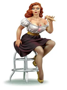 1/22 80 мм, современная женщина сидит со стулом, наборы моделей из смолы, миниатюрный gk в разобранном виде, неокрашенный