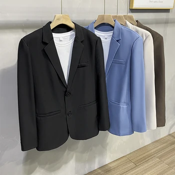 2023 Новый костюм в корейском стиле, мужская деловая одежда, Весенне-осенний повседневный костюм, модное мужское пальто, Мужской блейзер, приталенная куртка L66