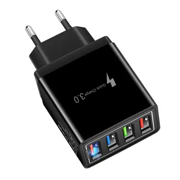 4 Порта USB Красочное зарядное устройство для путешествий, Индукционное зарядное устройство для зарядной головки, зарядное устройство для мобильного телефона, адаптер для телефона