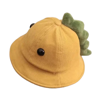 Супер милая детская шляпка, Весенне-летняя хлопковая детская шапочка с мультяшным динозавром, детская шляпка-ведро, шляпа рыбака, шляпа принцессы для малышей