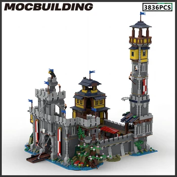 Высокая башня Архитектура средневекового замка Модульная модель MOC Строительные блоки DIY Bricks Подарок на день рождения Street View Series Подарок