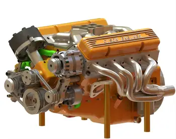 Комплекты моделей бензиновых двигателей CISON OHV V8, 4-тактный 44-кубовый двигатель с водяным охлаждением 1/6 Mini V8, игрушка для сборки своими руками для взрослых