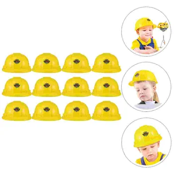 Строительные шляпы, детские игры, маскарадные костюмы, конструирование для детей, Желтые строительные шляпы для вечеринки, Строительная игрушка безопасности