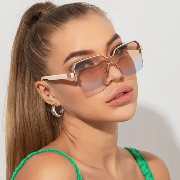 Женские солнцезащитные очки в стиле ретро, дизайн люксового бренда, модные винтажные солнцезащитные очки для женщин в квадратной оправе из сплава, оттенки очков UV400