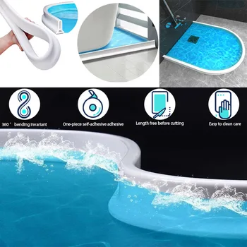 Самоклеящаяся силиконовая пробка для воды в ванной 3 м, водоудерживающая лента, сгибаемая дверь в ванную, стиральная машина, душевая перегородка