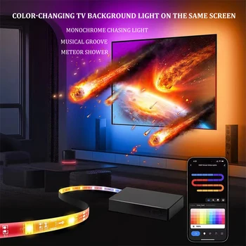 Комплект светодиодной подсветки RGB IC Smart Ambient TV для ПК с разрешением 4K HDMI 2.0 TV Sync Box Wifi Alexa Voice Управление Google Assistant