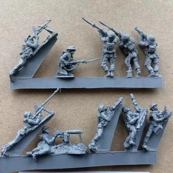 Набор моделей из смолы в масштабе 1/72, британская пехота, 10 человек, макет микро сцены в разобранном виде, неокрашенные игрушки своими руками