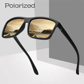 Роскошные квадратные винтажные поляризованные солнцезащитные очки для мужчин, женщин, путешествий, вождения, Солнцезащитные очки с антибликовым покрытием, Мужские очки UV400
