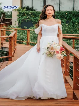 Простое свадебное платье трапециевидной формы с вырезом сердечком, Классическое свадебное платье длиной до пола с открытыми плечами, Элегантное Vestidos De Novia