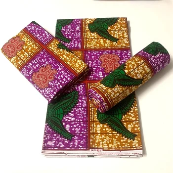Высококачественная ткань Ankara Wax, воск Pagne для платья из 100% хлопка с принтом в африканском стиле, Гарантированная Настоящая Восковая ткань 6 ярдов