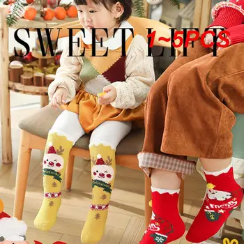 1 ~ 5ШТ Мультяшных милых рождественских теплых носков для родителей и детей, для детей и взрослых, Новинка 2021 года, осень-зима, Коралловый бархат, Утолщенный Пушистый Теплый сон