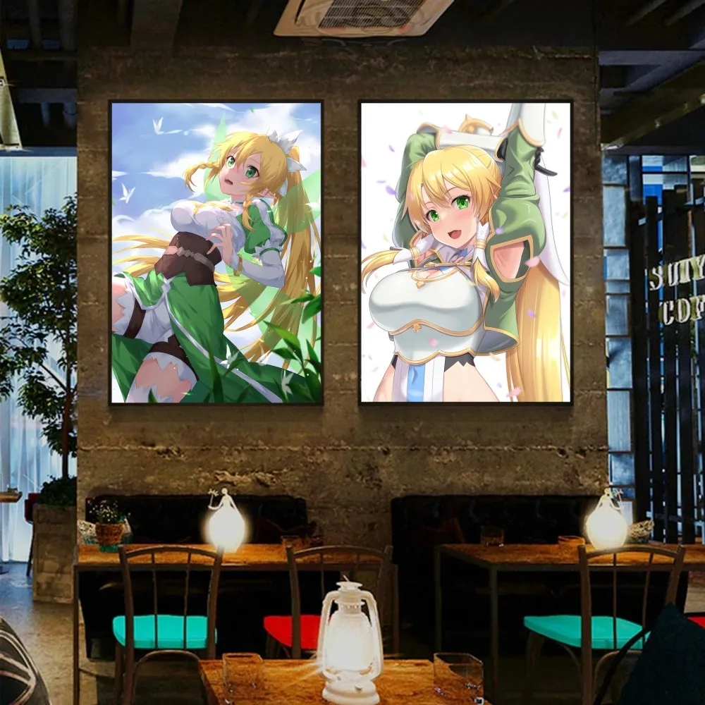 1 шт. Аниме-постер Leafa Sword Art Онлайн, HD плакаты, Художественная роспись стен в домашней комнате, баре, кафе Изображение 1