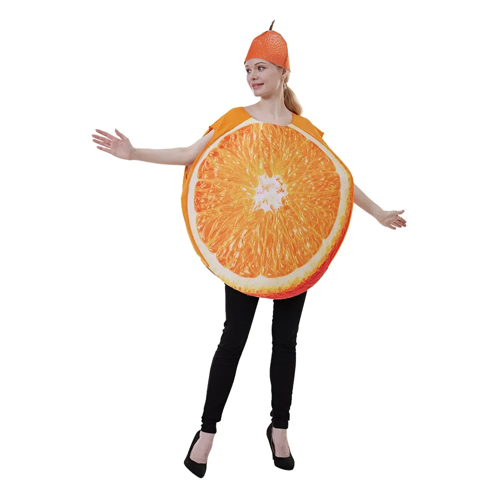 2024 Мужской женский оранжевый костюм для взрослых на Хэллоуин Пурим Изображение 1