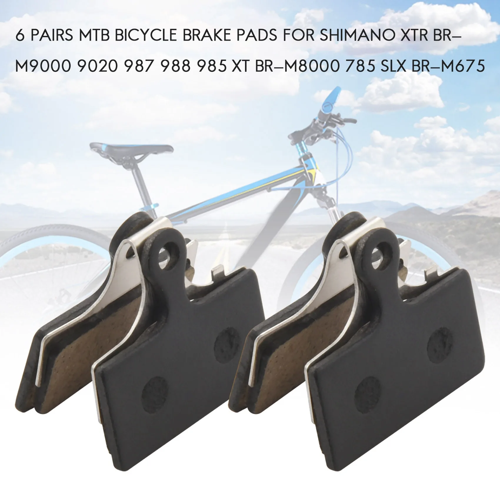 6 Пар MTB Велосипедных Тормозных Колодок для Shimano XTR BR-M9000 9020 987 988 985 XT BR-M8000 785 SLX BR-M675 Изображение 1