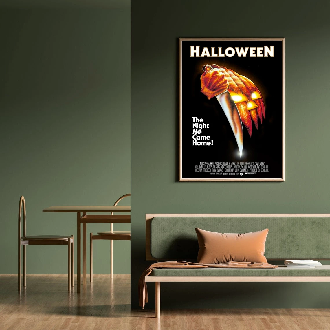 Классический постер фильма на Хэллоуин, печать на холсте, украшение для дома, настенная живопись (без рамки) Изображение 1